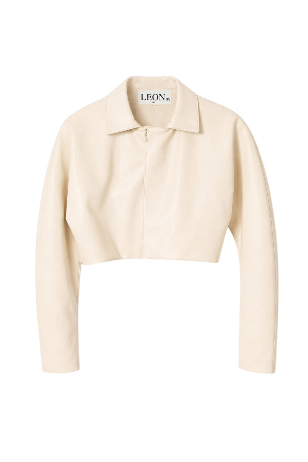 Vanillin Crop Leather Jacket | Leon