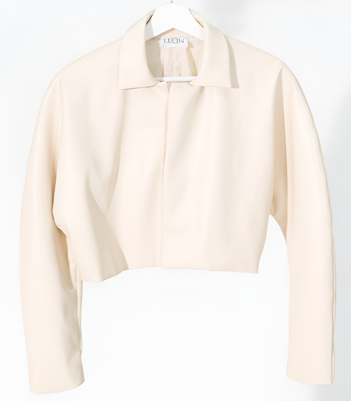 Vanillin Crop Leather Jacket