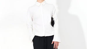 French Cream Collared Top