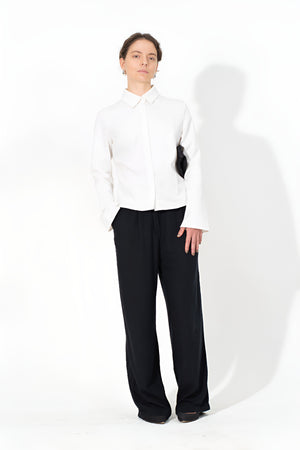 French Cream Collared Top.